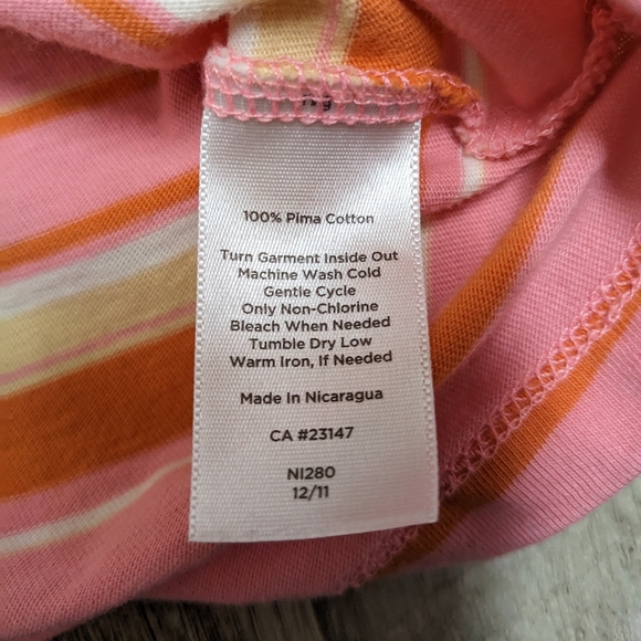 Talbots Pink Yellow Orange Striped Sleeveless Top - Picture 2 of 5